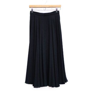 Vtg Oleg Cassini Silk Maxi Skirt Women’s 6 Black Whimsigoth Fairycore Dancewear